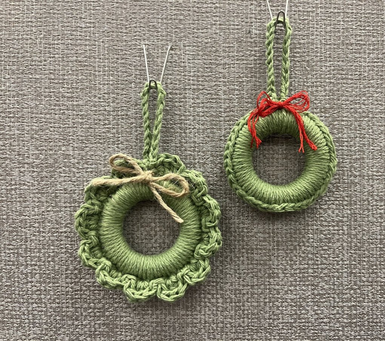 Crocheted wreaths for the holidays
